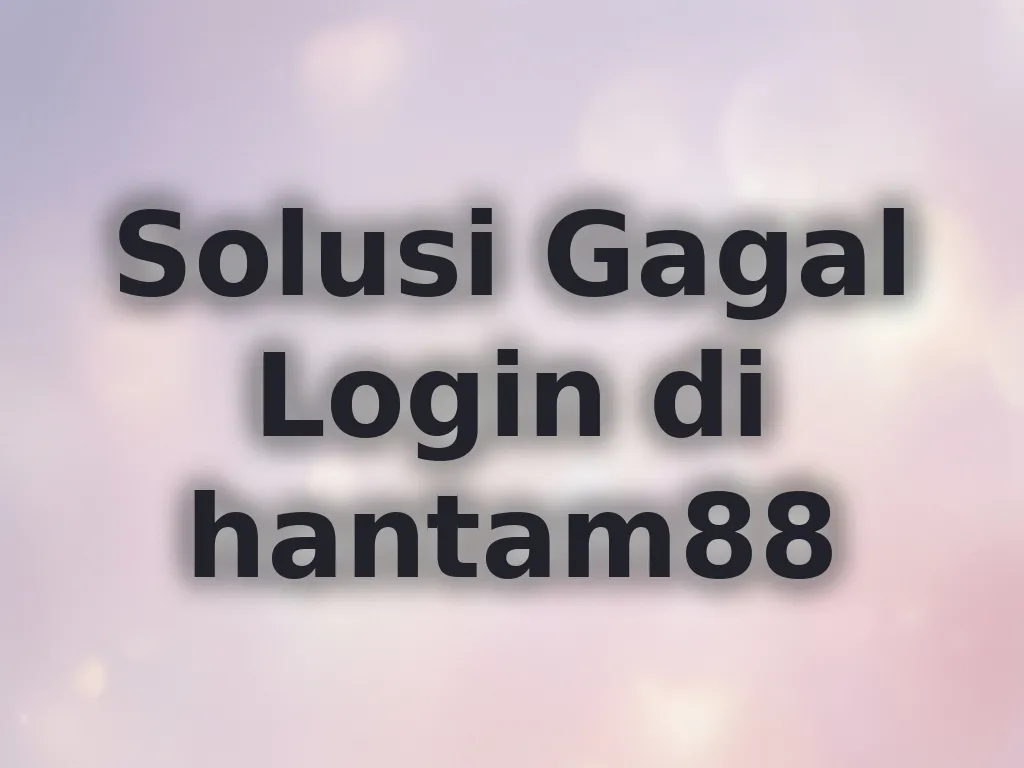 Solusi Gagal Login di hantam88